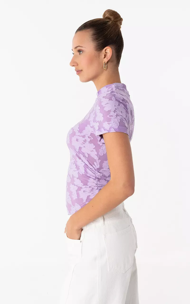 Shirt hoge hals Paars