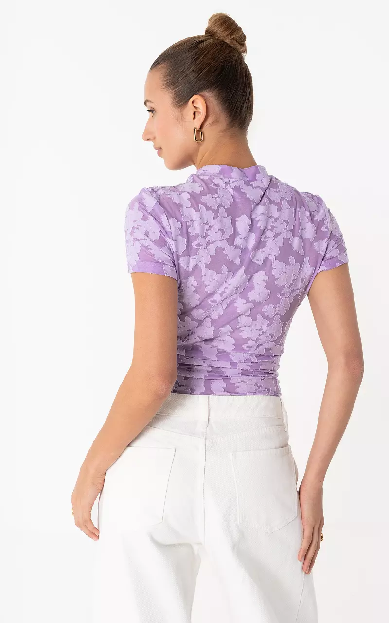 Shirt hoge hals Paars
