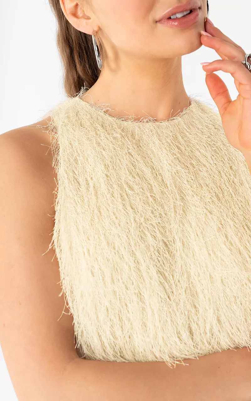 Top mit Fransen Hellgelb