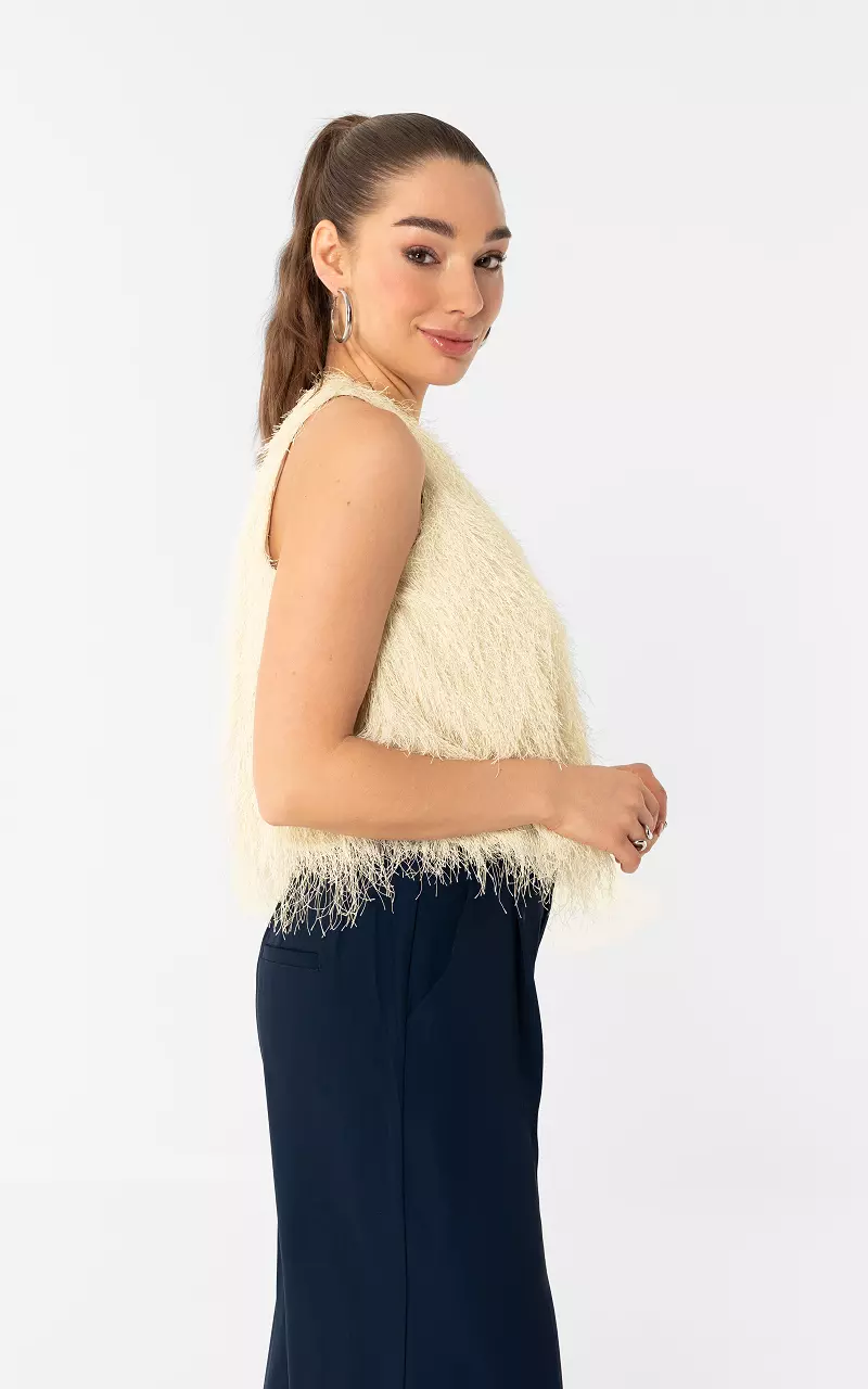 Top mit Fransen Hellgelb