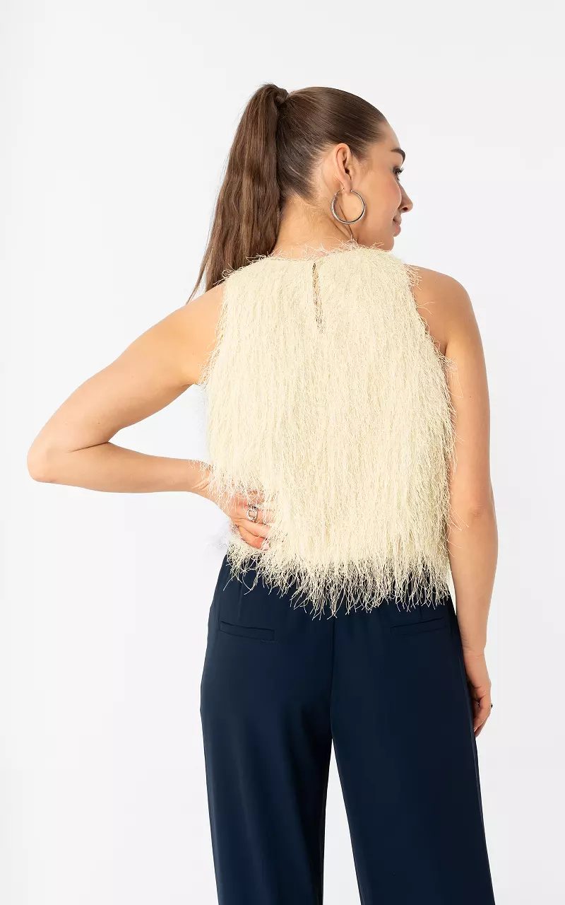 Top mit Fransen Hellgelb