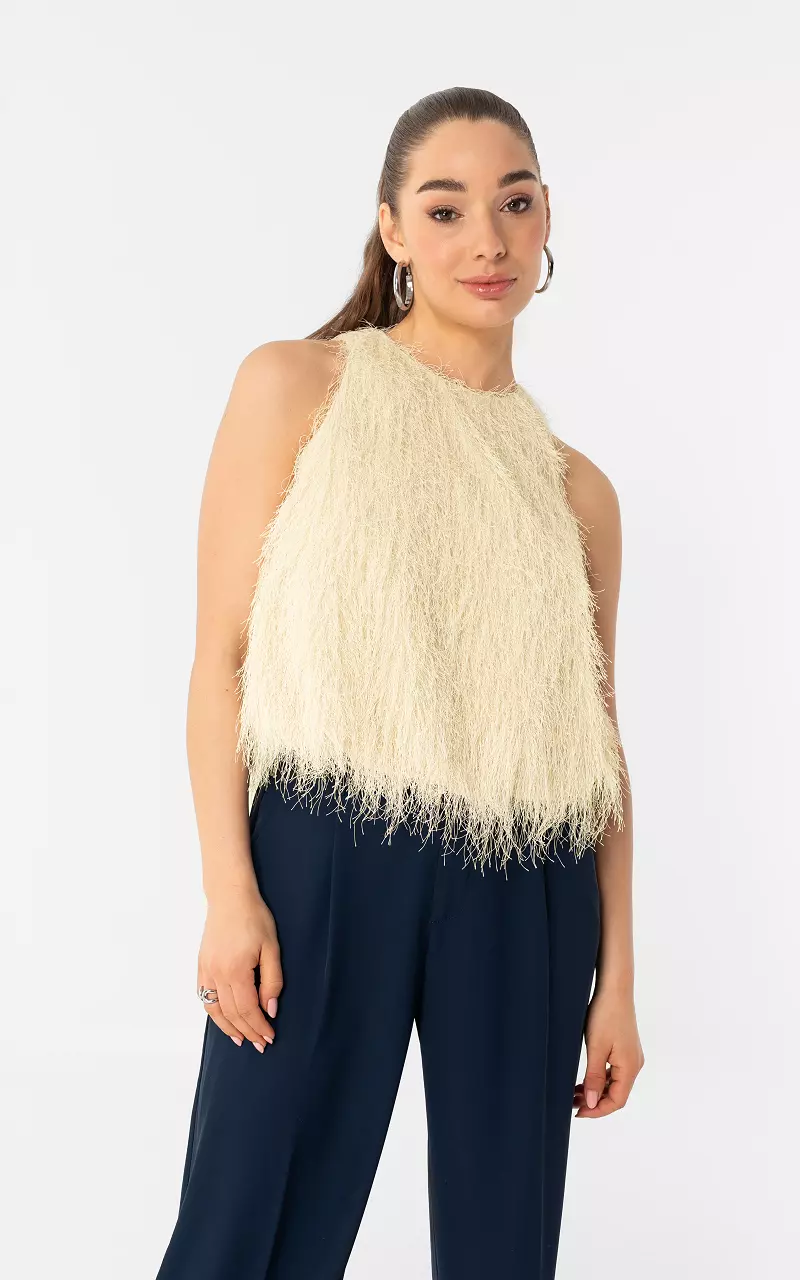 Top mit Fransen Hellgelb