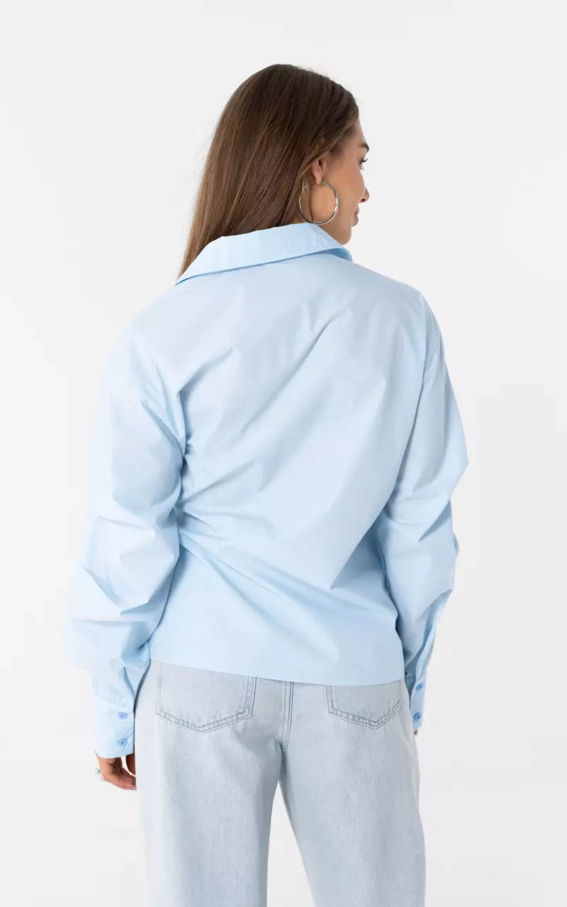 Bluse mit Schleifchen Hellblau