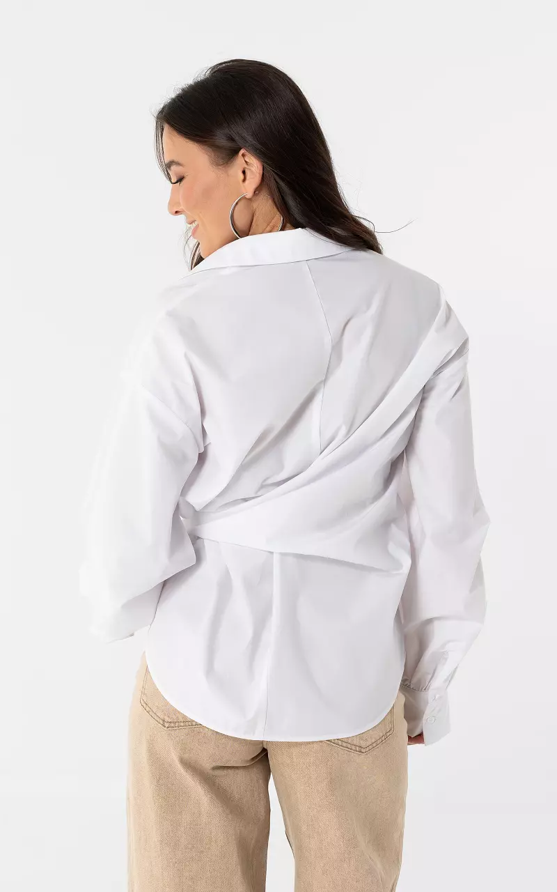 Bluse mit Schleifchen Weiß