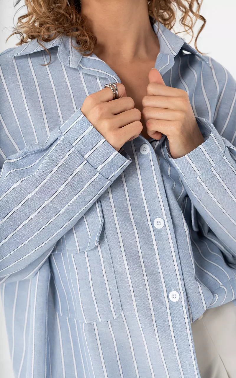 Oversized blouse Blue White
