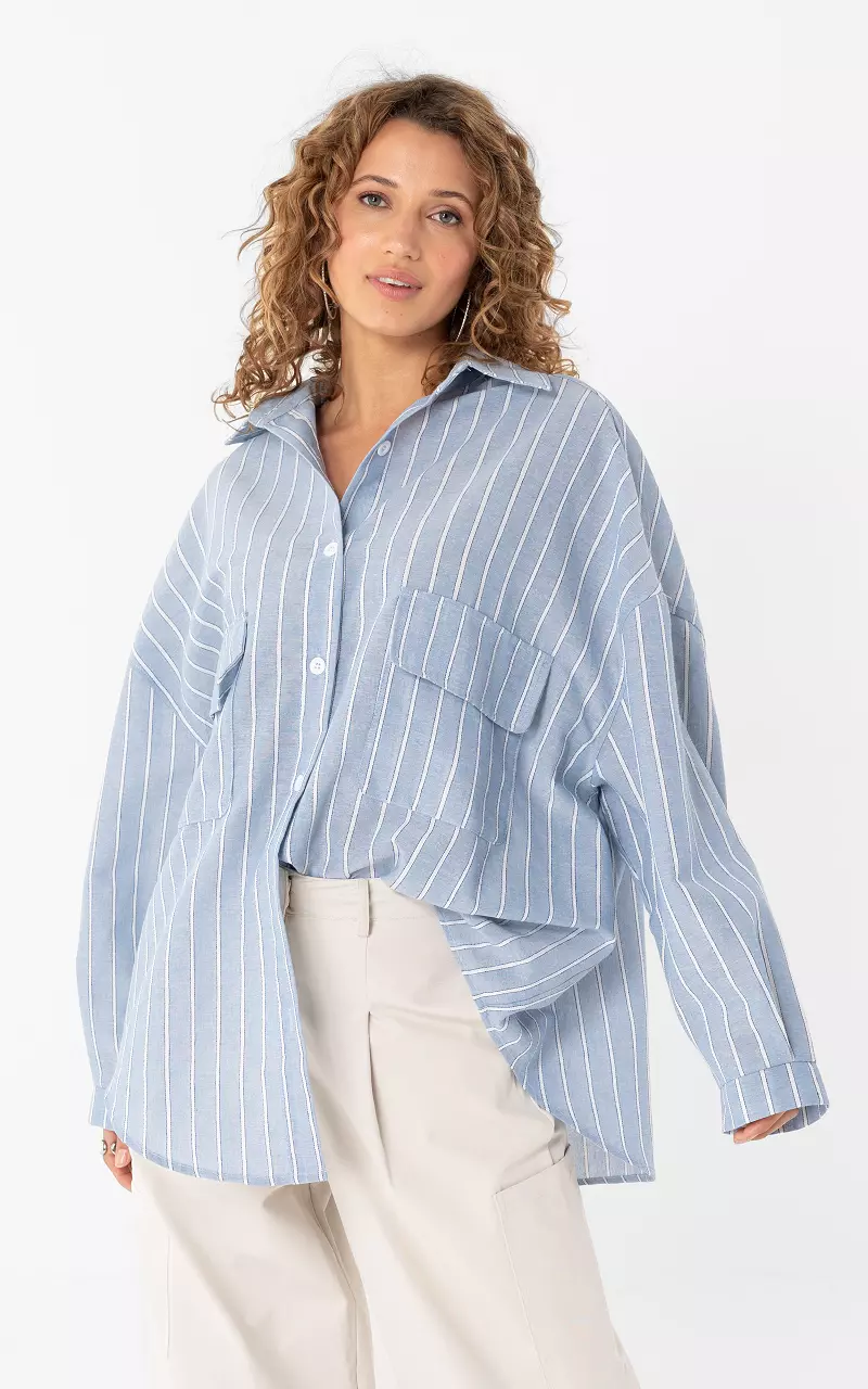 Oversized blouse Blue White