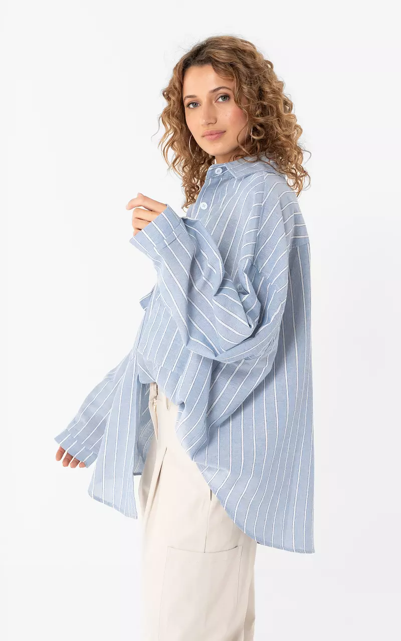 Oversized blouse Blue White