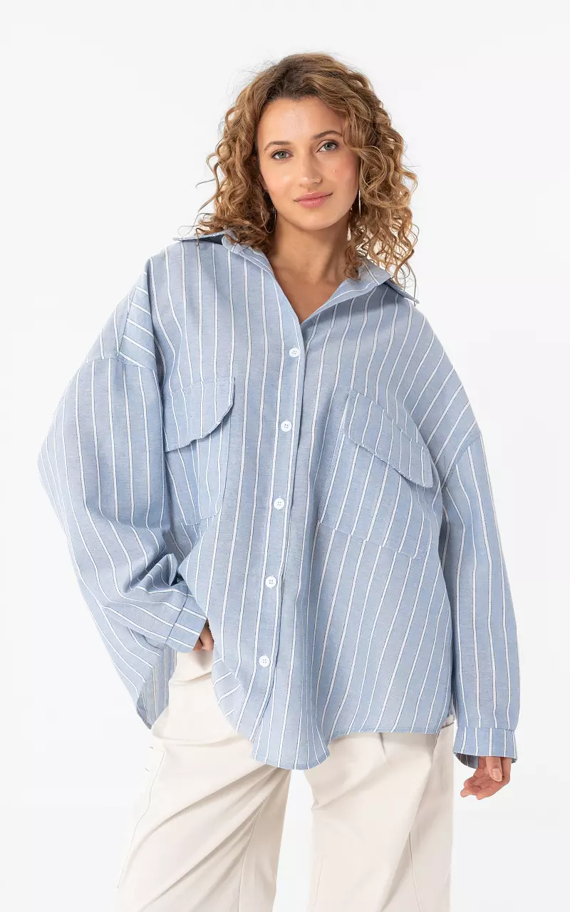 Oversized blouse Blue White