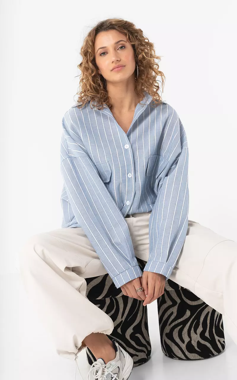 Oversized blouse Blue White