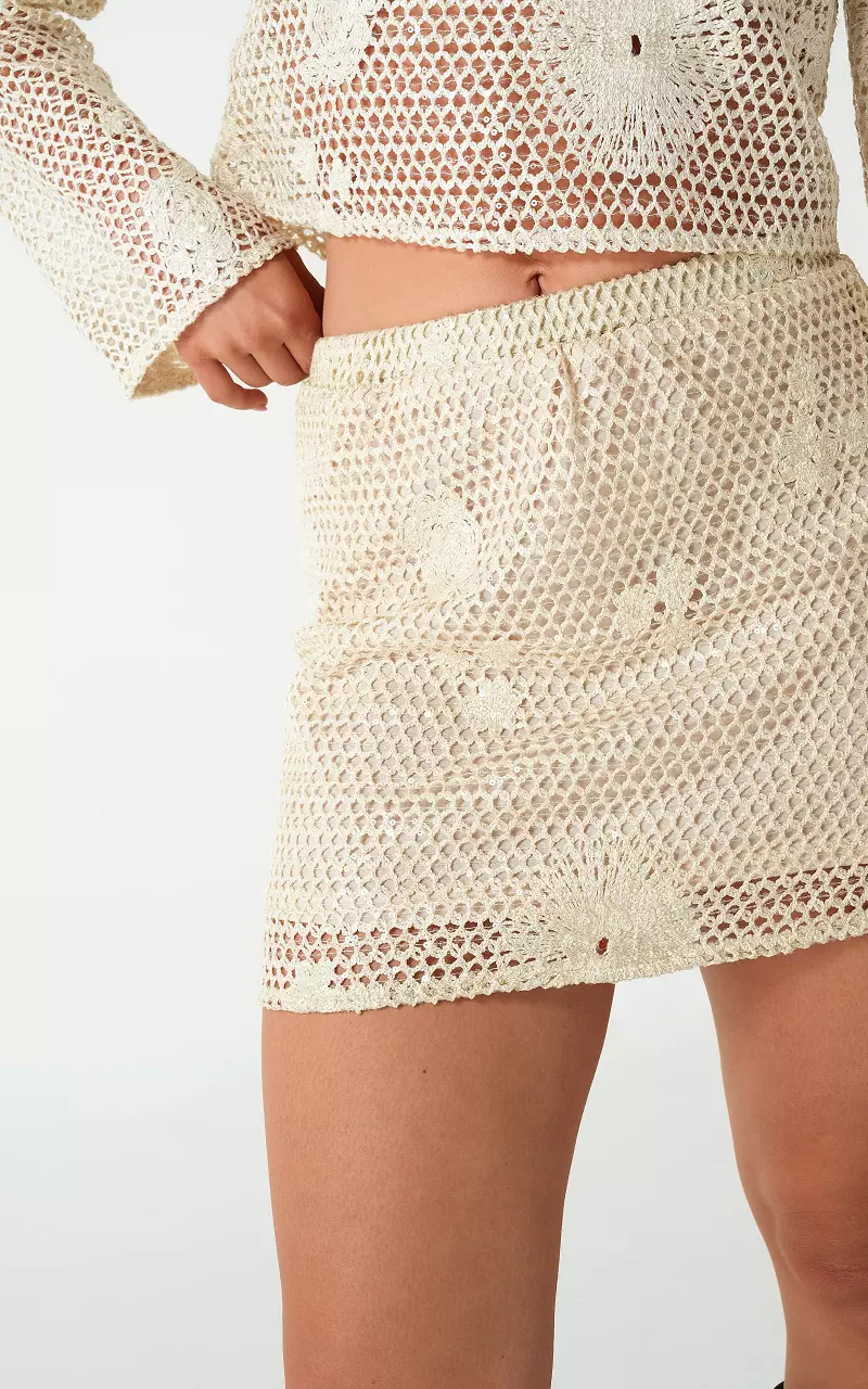 Crochet Glitter Skirt Cream