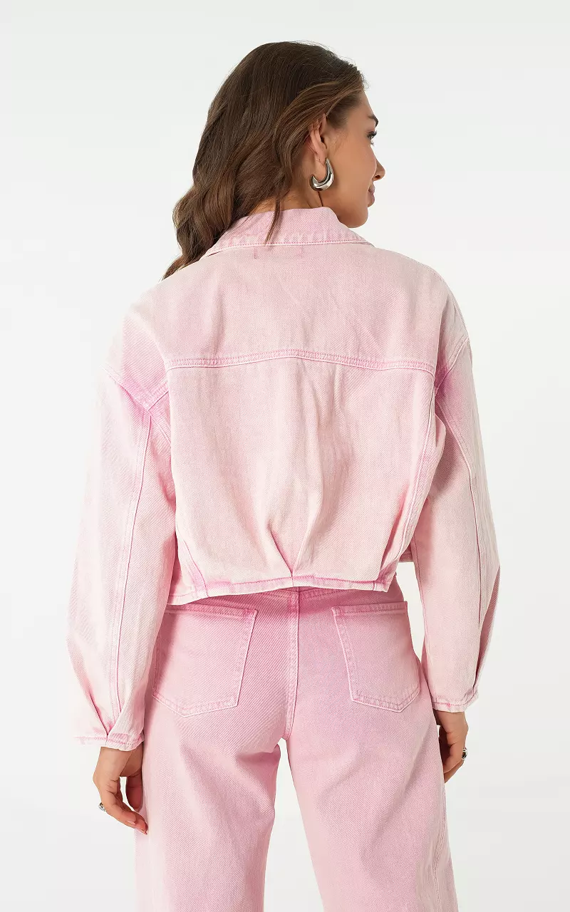 Washed denim jacket Pink