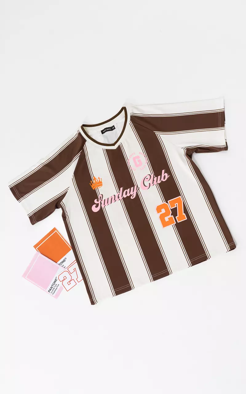 Sporty Tee Creme Bruin