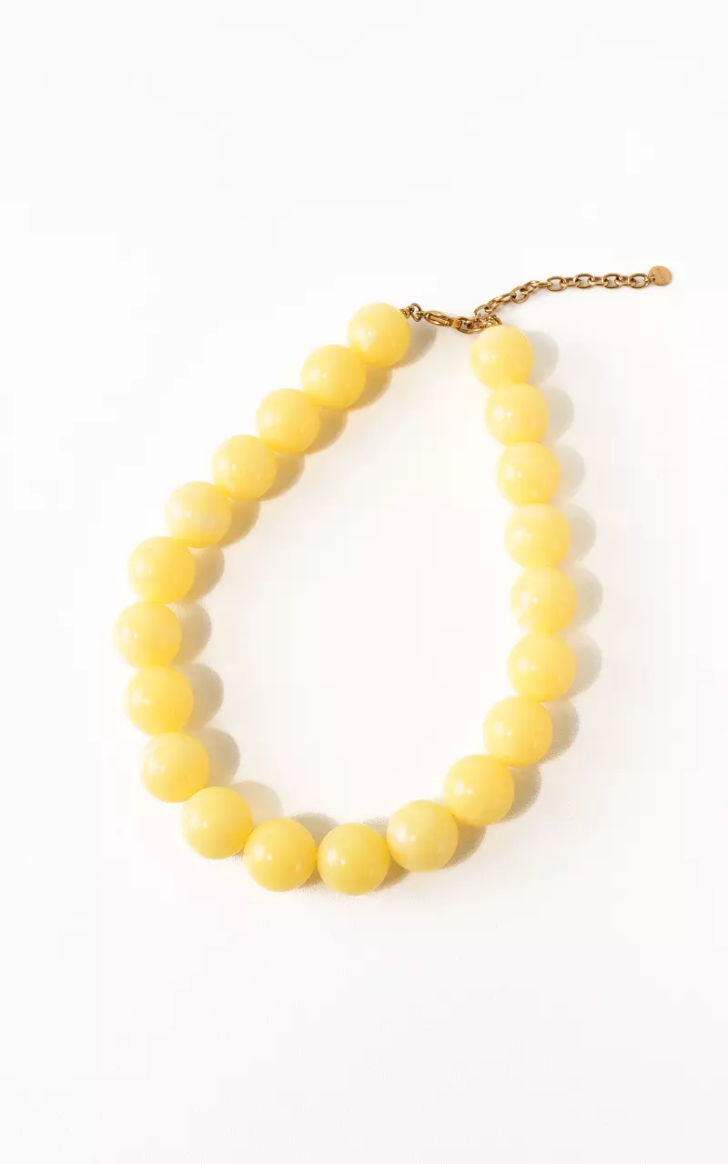 Beaded necklace Light Yellow