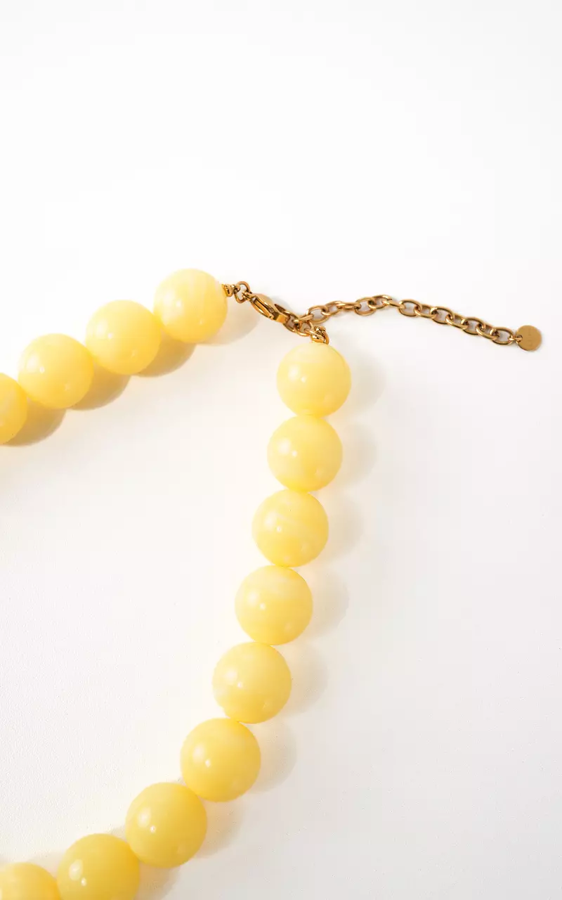 Beaded necklace Light Yellow