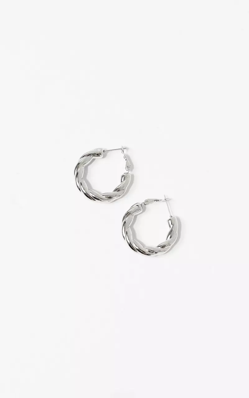Twisted hoop earrings Silver