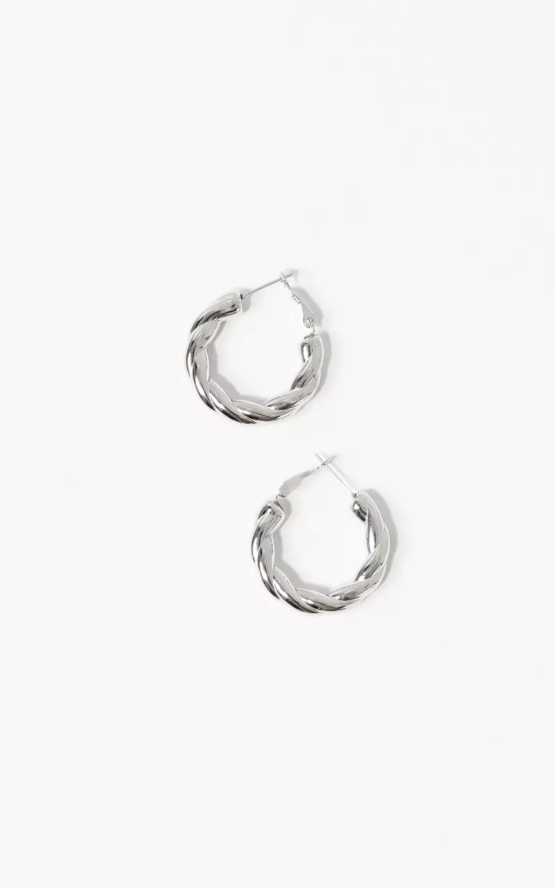 Twisted hoop earrings Silver