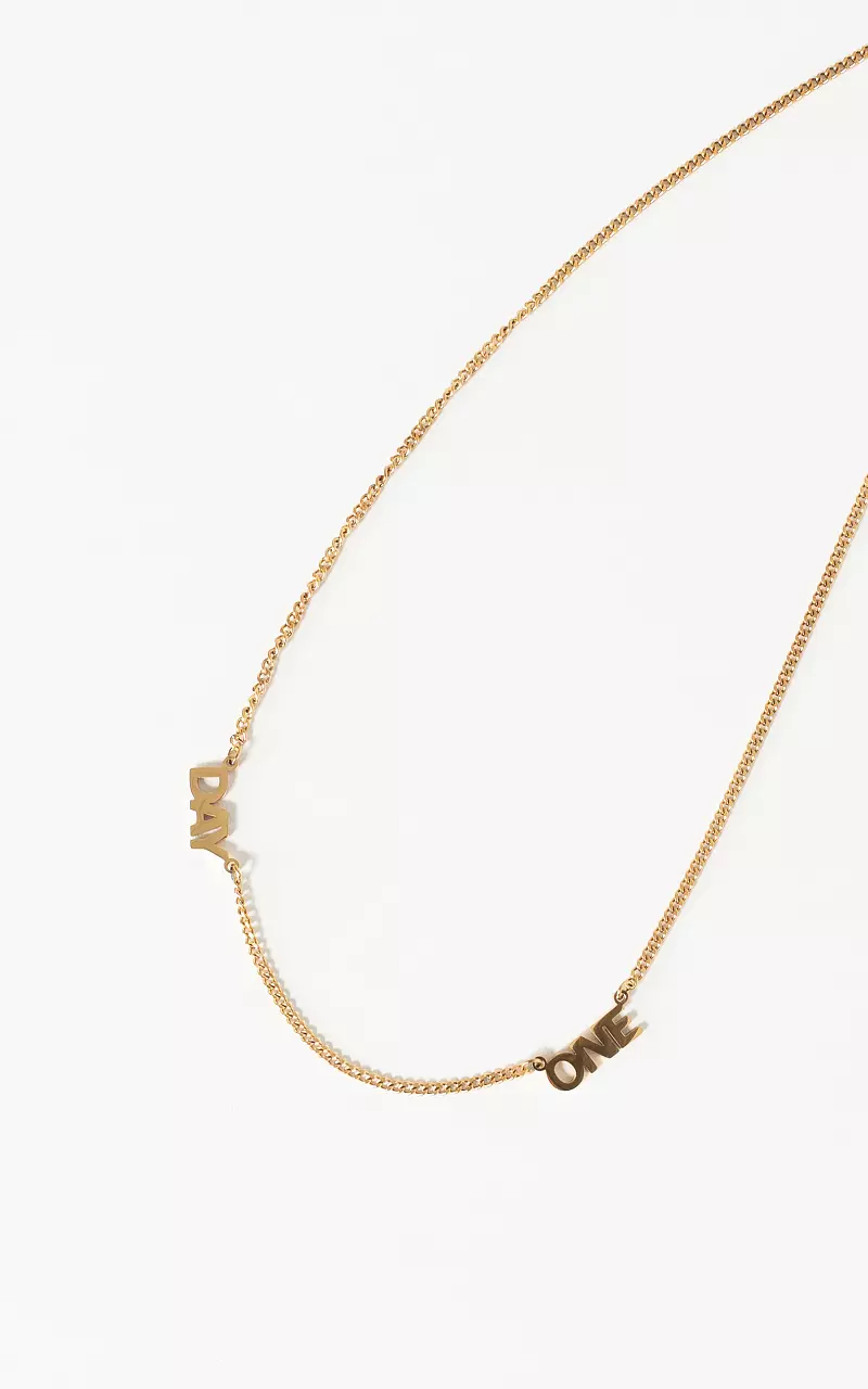Necklace with text Gold
