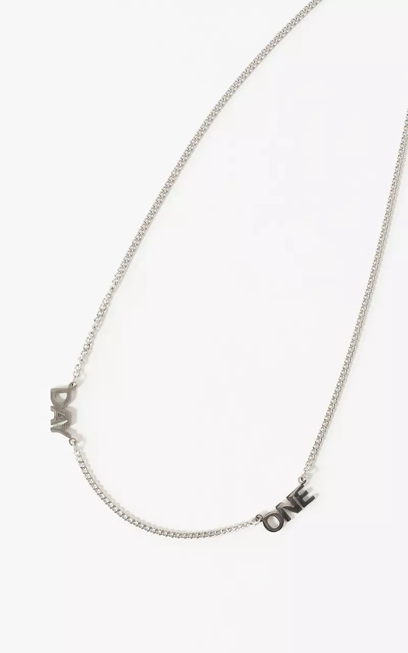 Necklace with text Silver