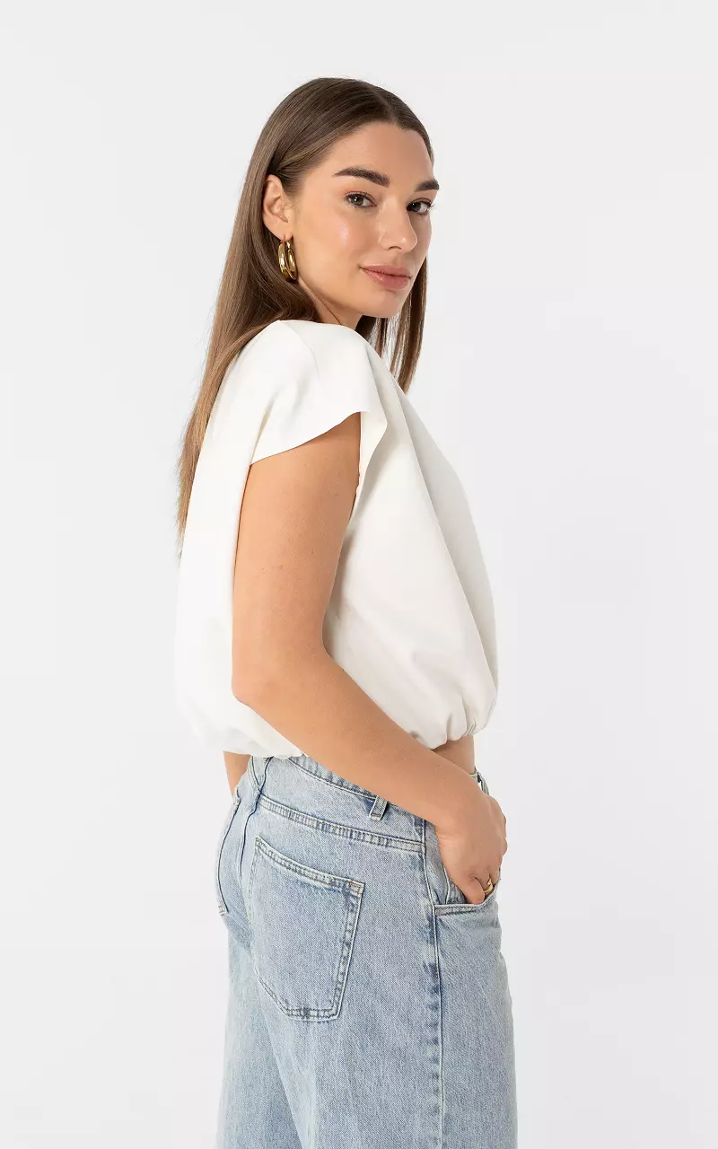 Mouwloze balloon top Wit