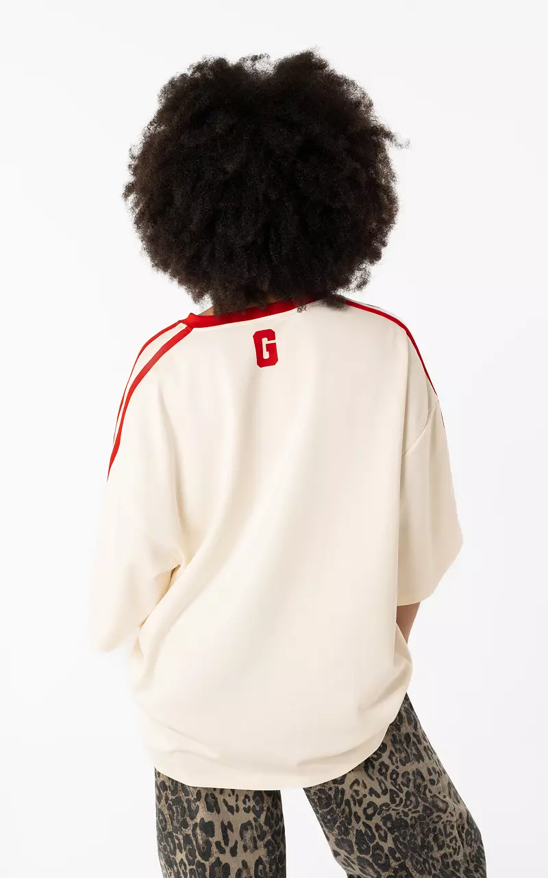 Soft sporty tee Wit Rood