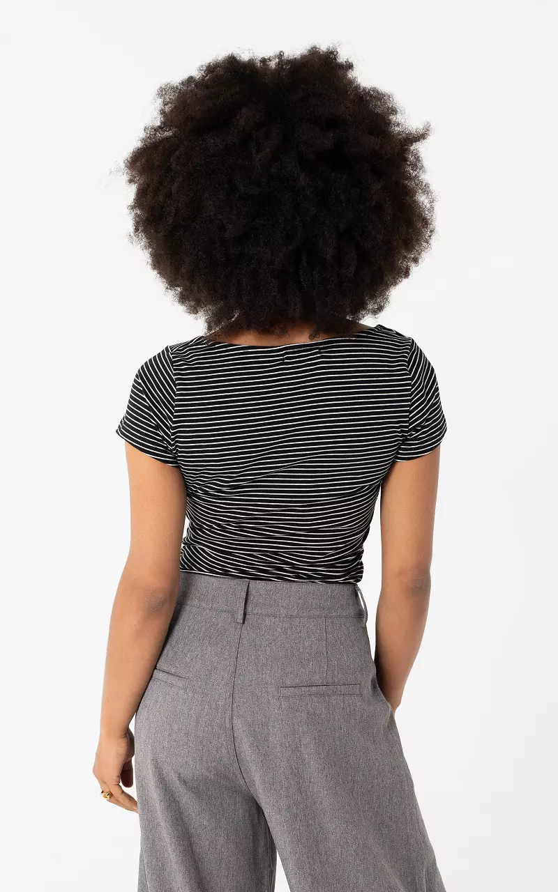 Striped top Black White