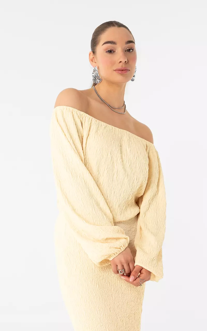 Off-Shoulder Top Hellgelb