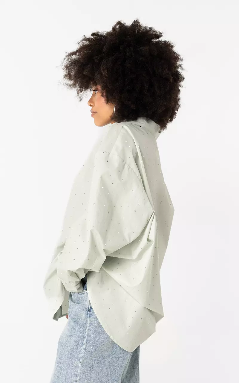 Blouse with rhinestones Light Green