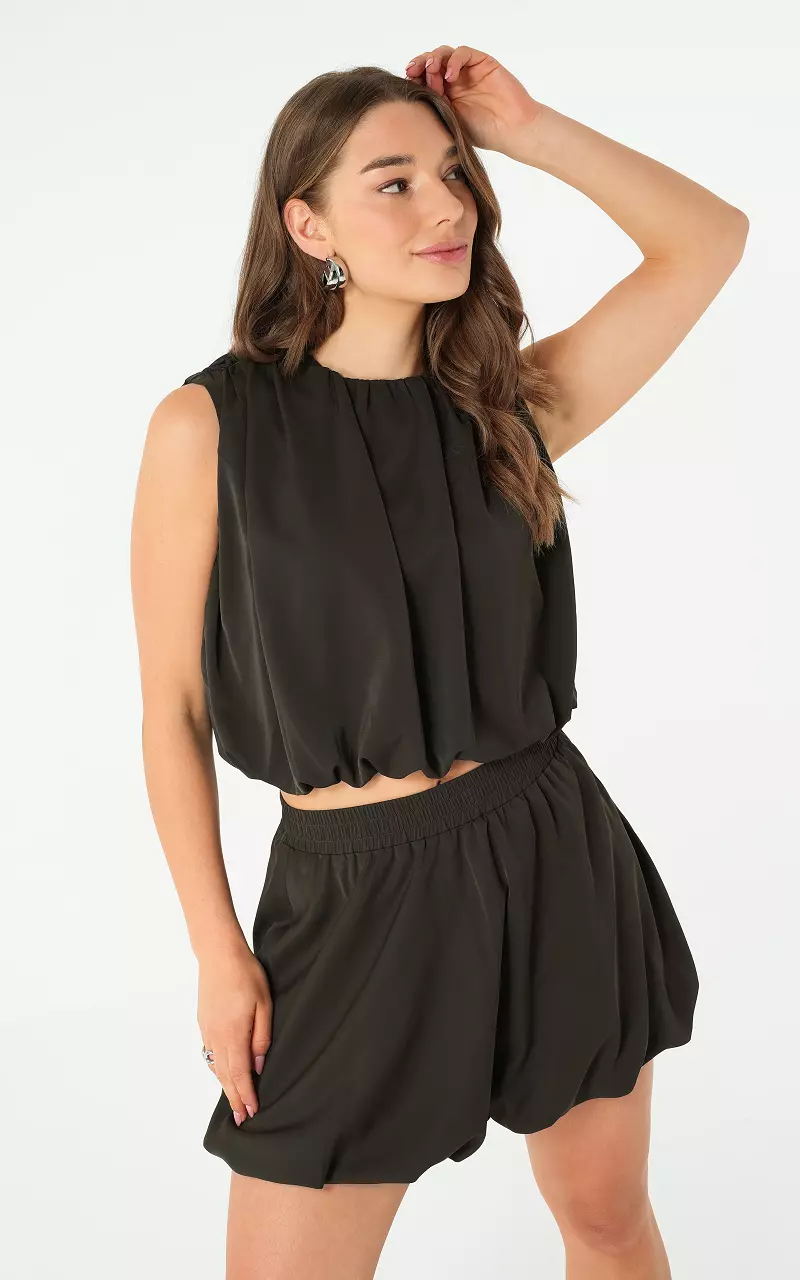 Pleated top Kaki