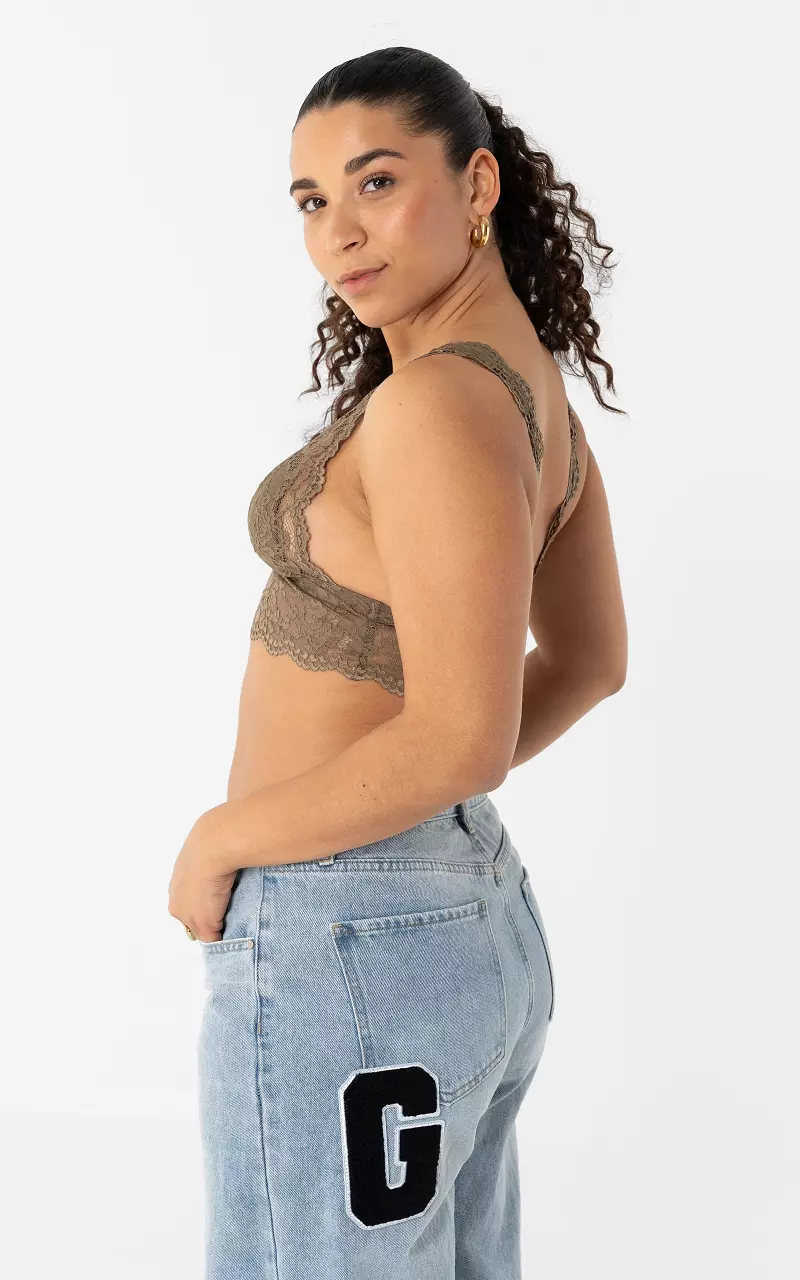 Kanten bralette Kaki