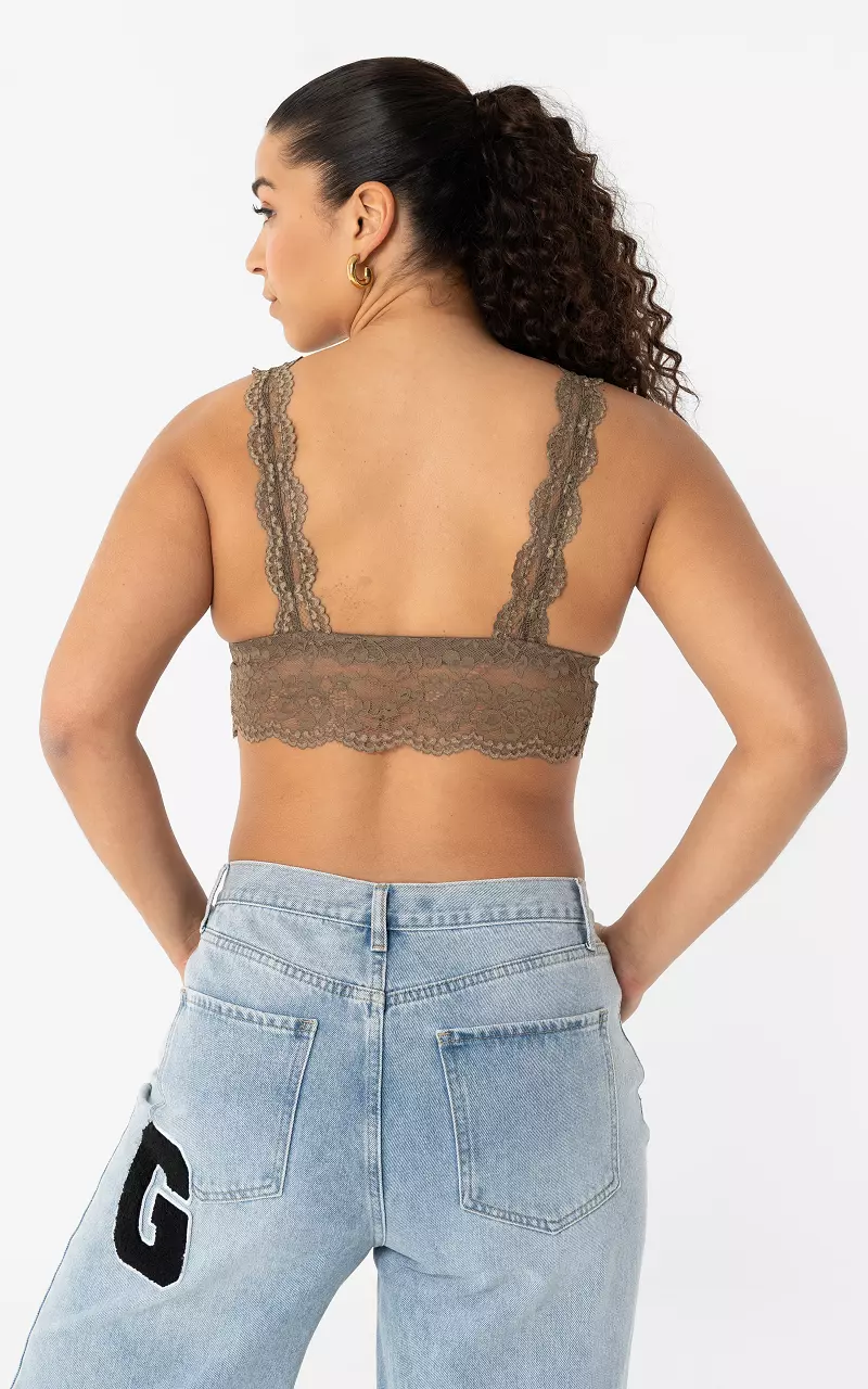 Kanten bralette Kaki