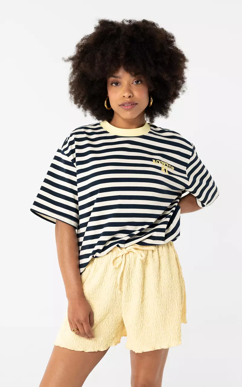 Gestreept shirt Donkerblauw Creme
