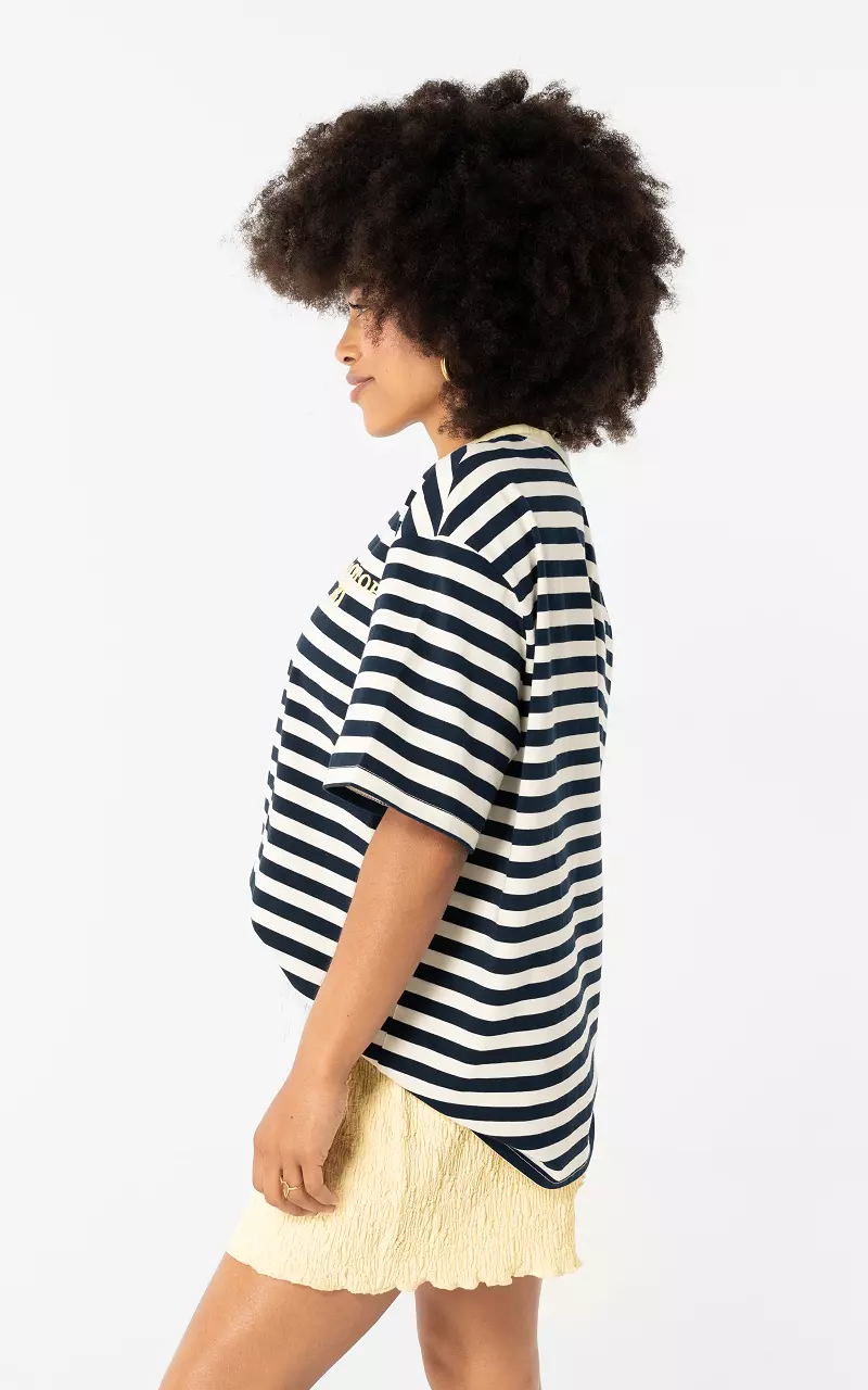 Gestreept shirt Donkerblauw Creme
