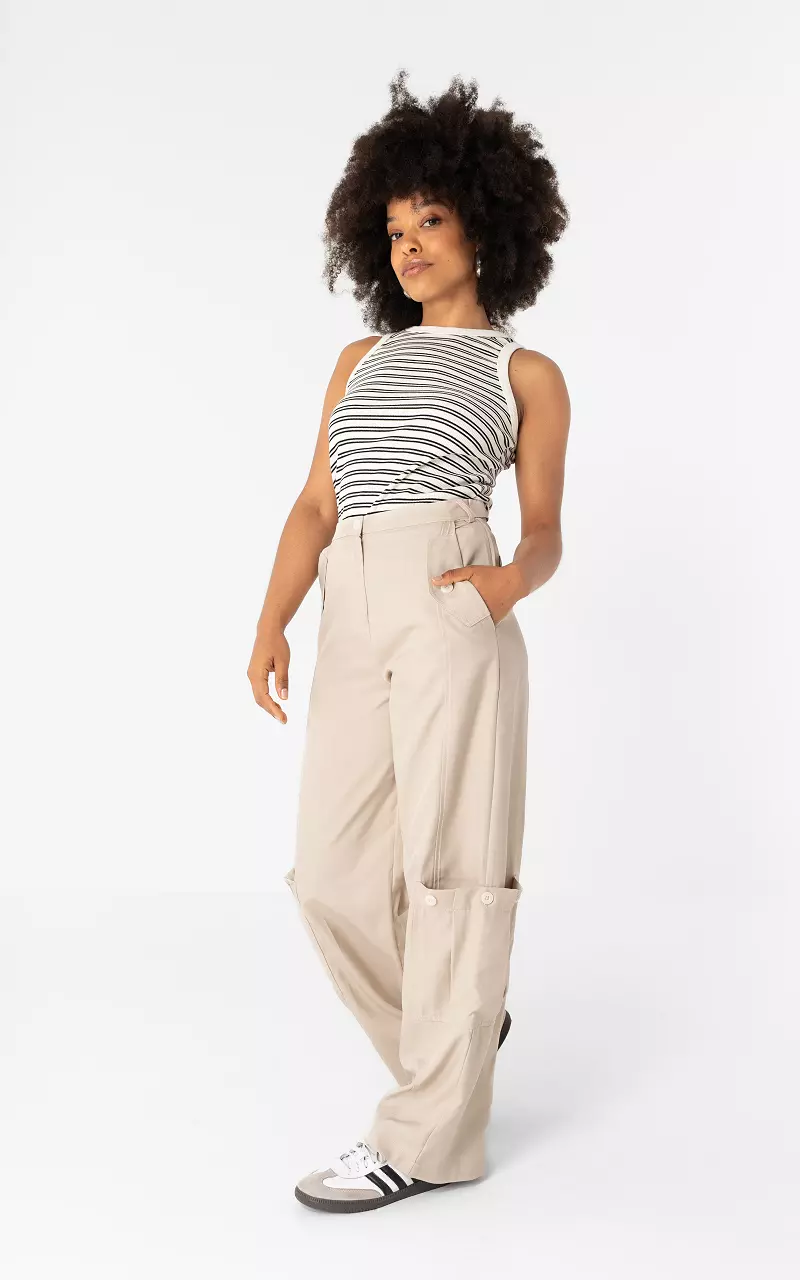 Flexible cargo trousers Beige