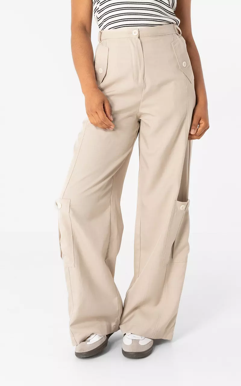 Flexible cargo trousers Beige