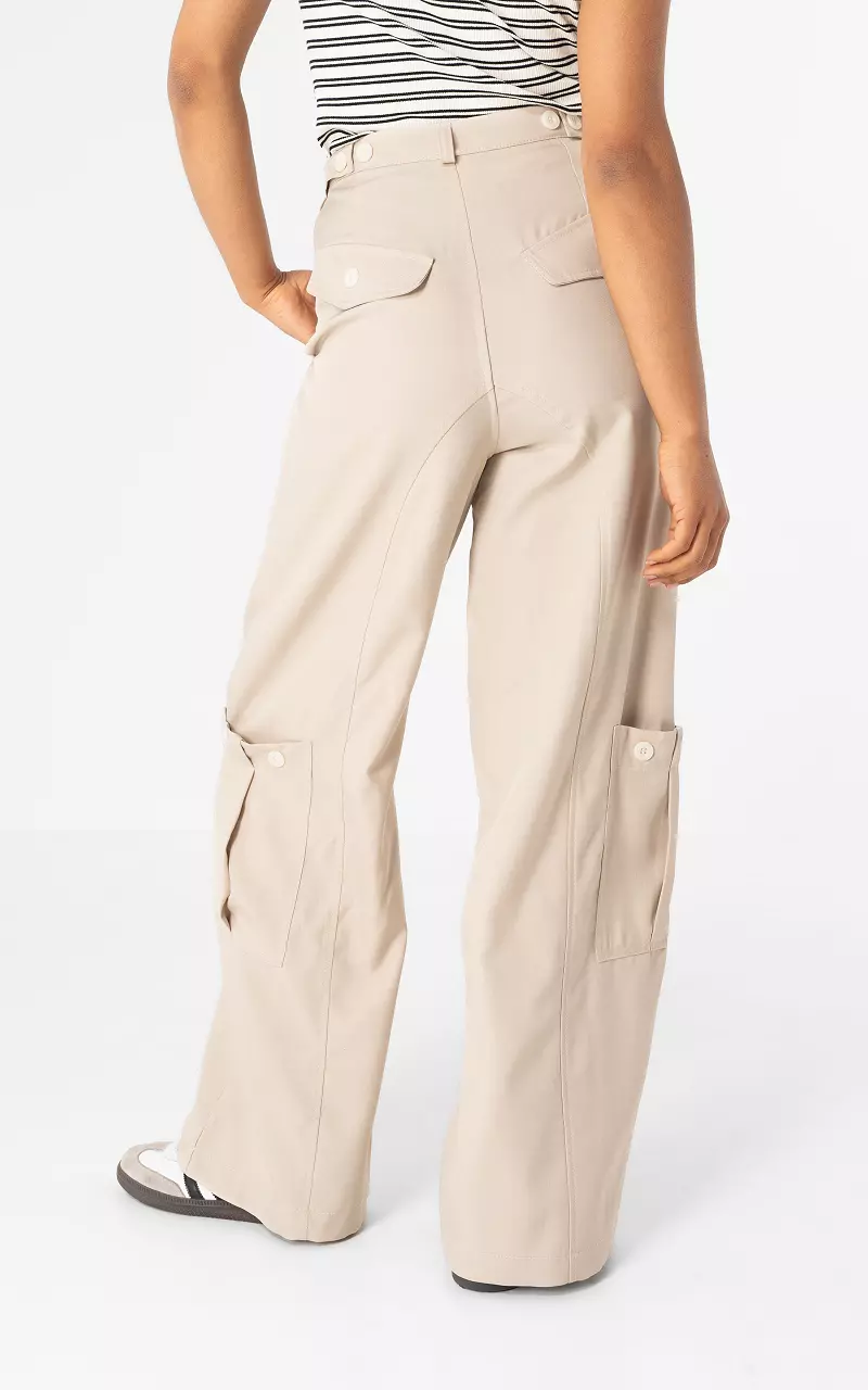 Flexible cargo trousers Beige