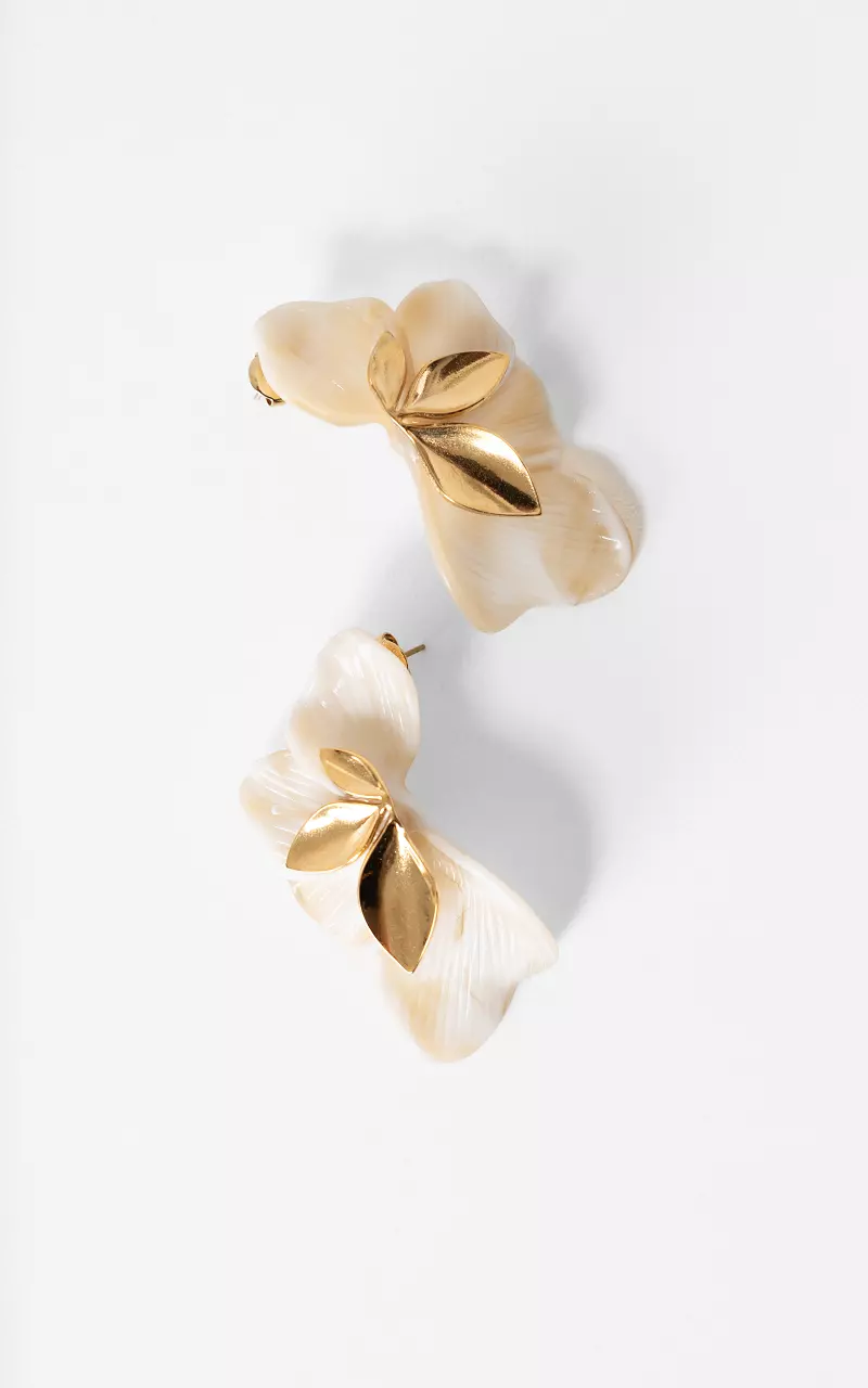 Oorbellen Goud Creme