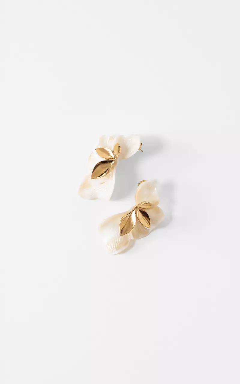Oorbellen Goud Creme