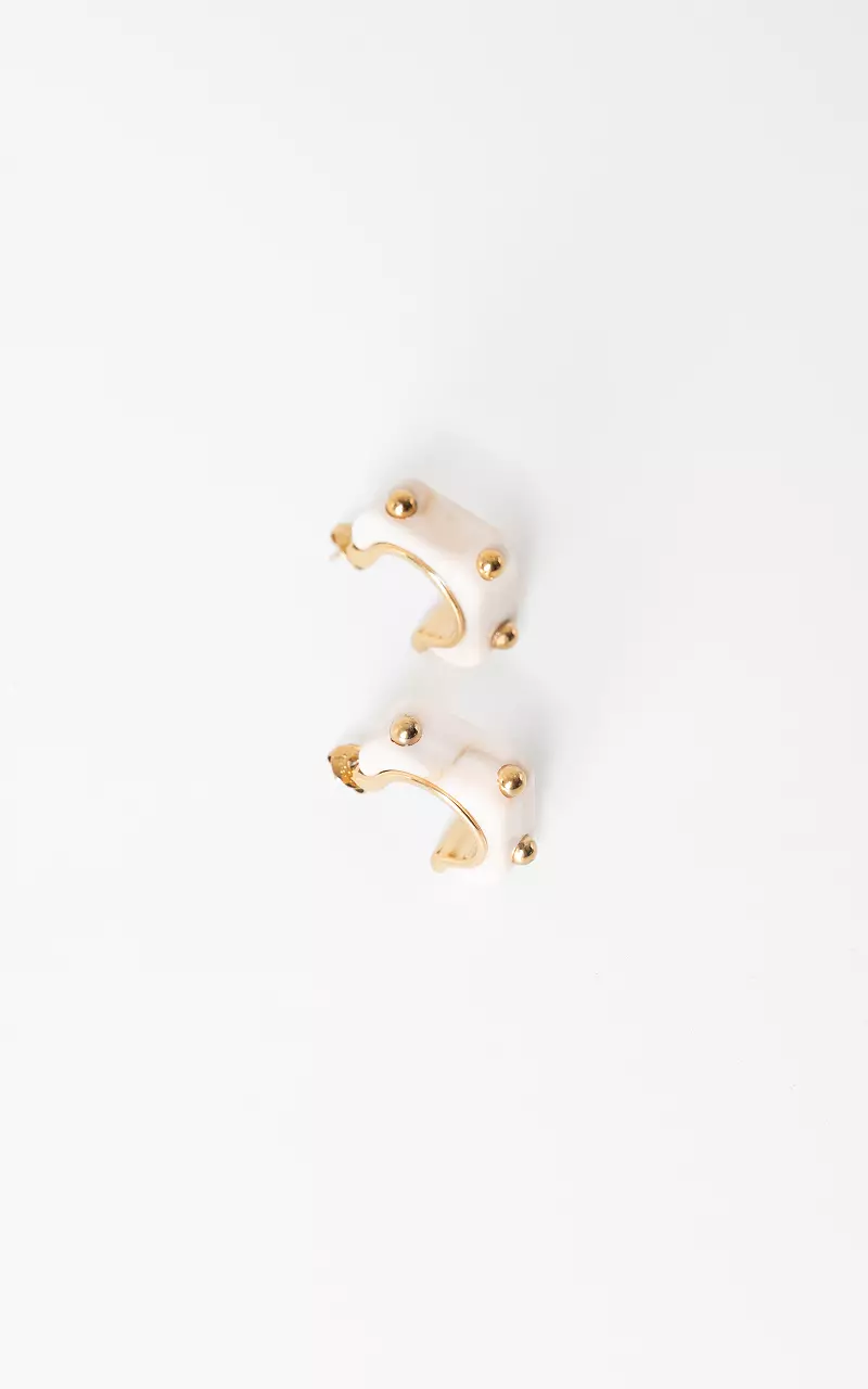 Oorbellen met studs Goud Beige