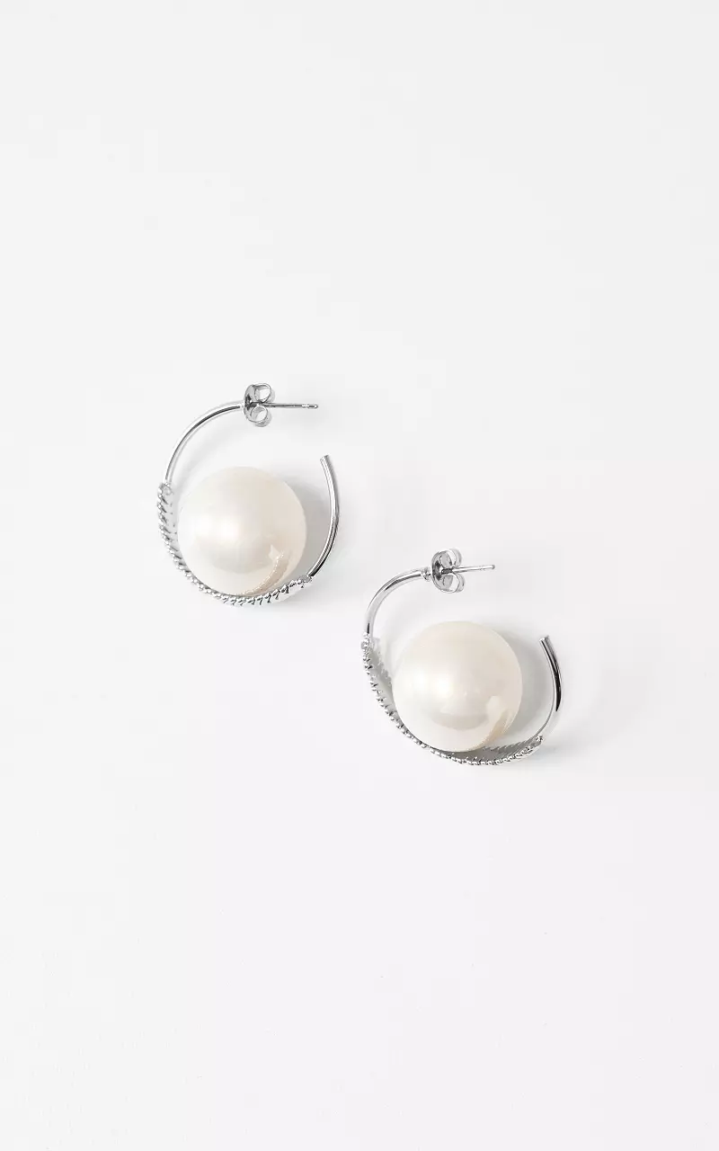 Earrings with pearl Silver