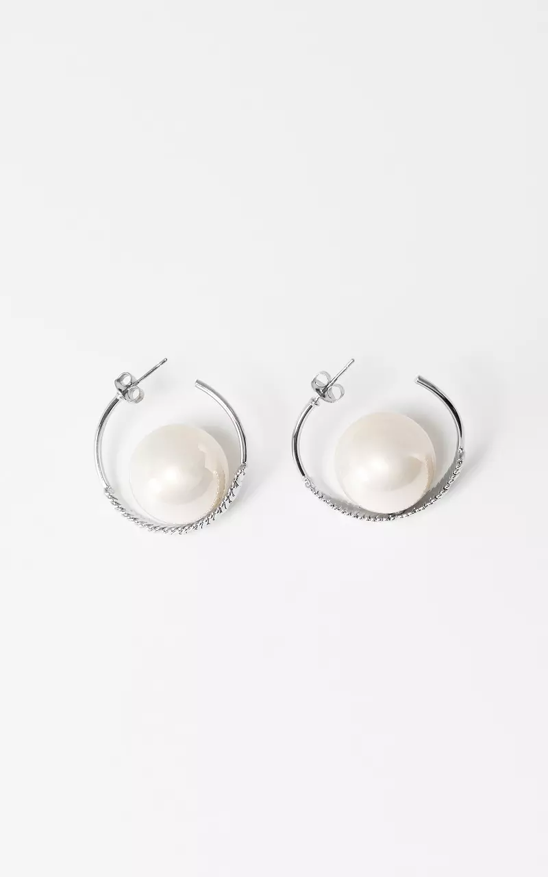 Earrings with pearl Silver