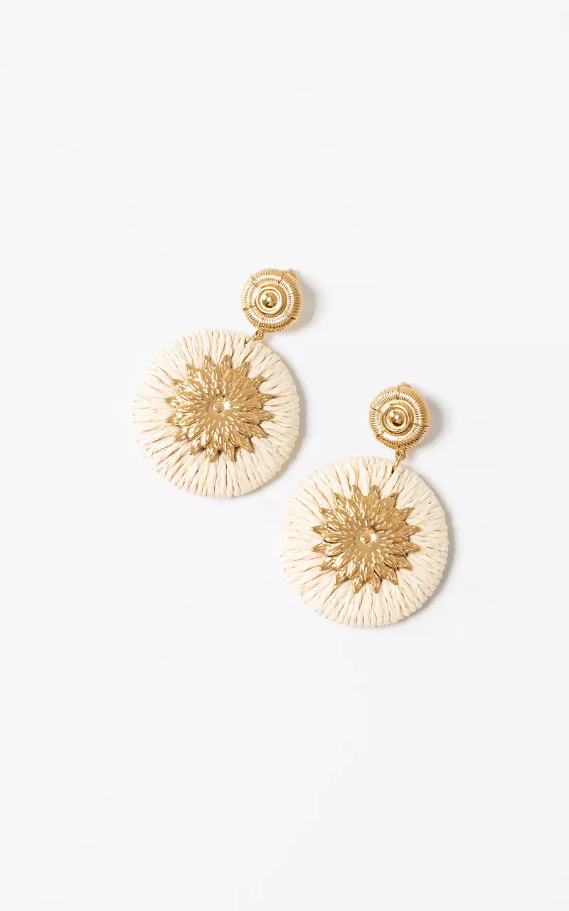 Oorbellen met hanger Goud Beige
