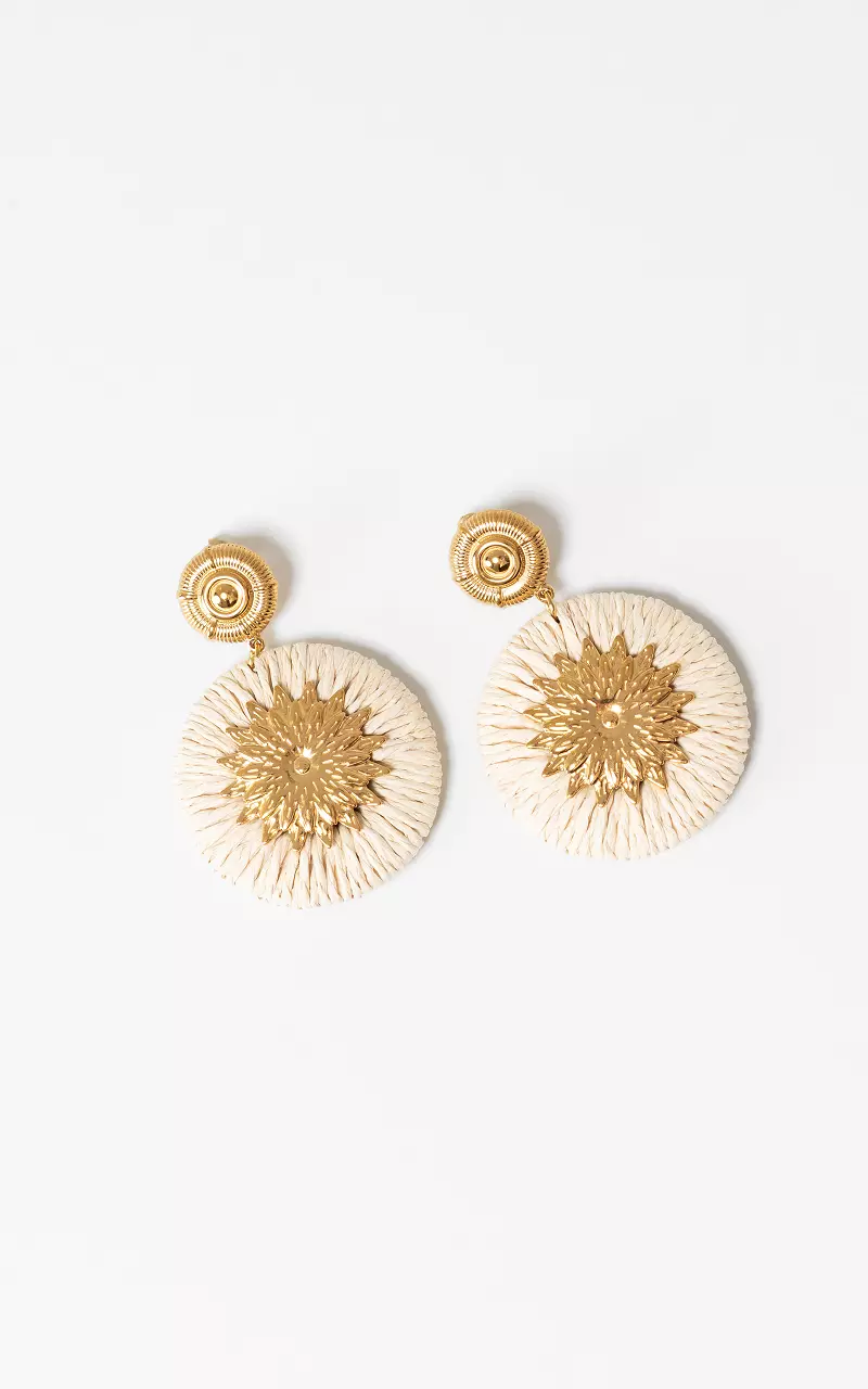 Oorbellen met hanger Goud Beige