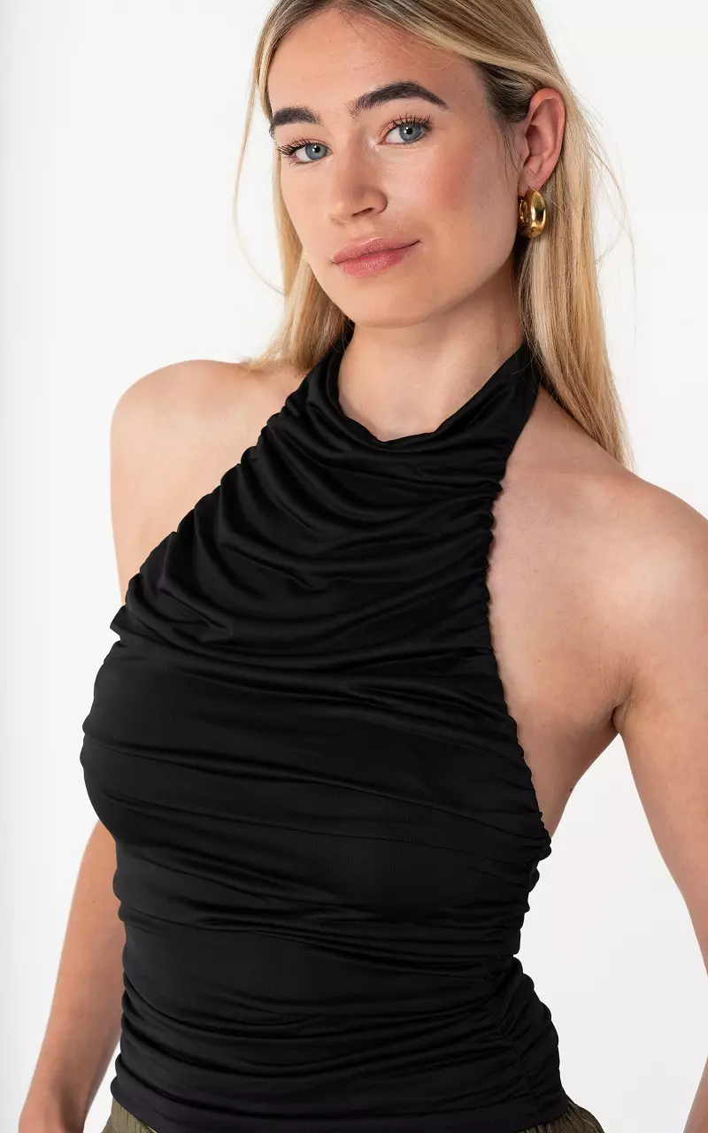 Neckholder-Top Schwarz