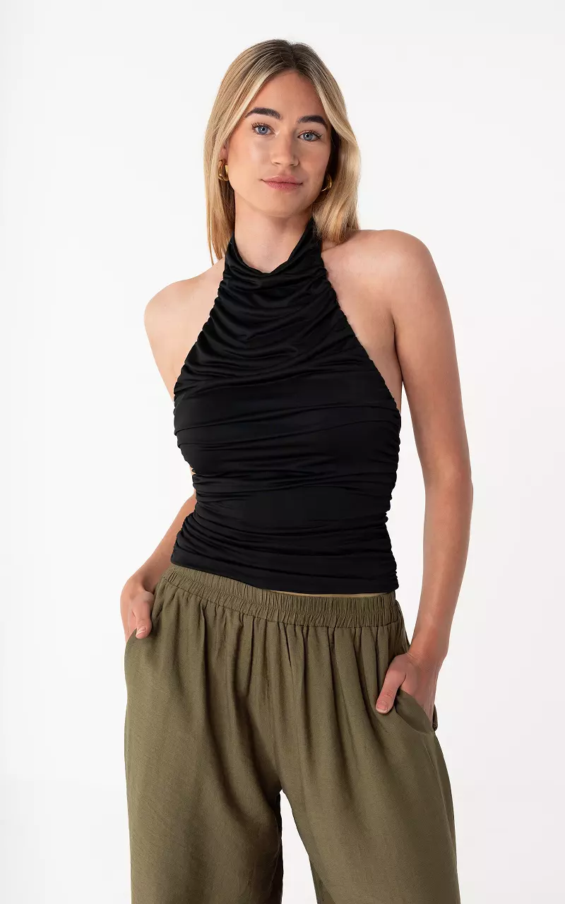 Neckholder-Top Schwarz