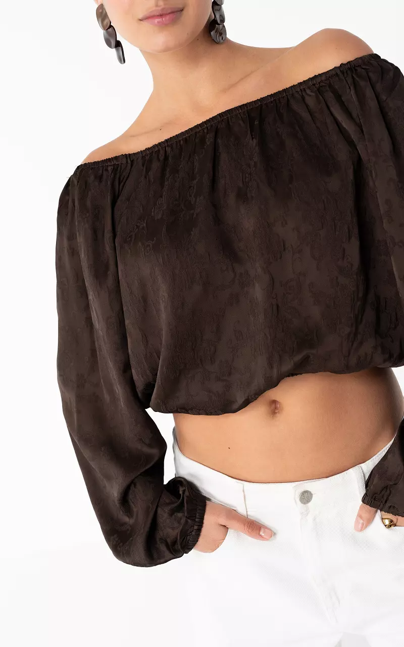 Off shoulder Top Dunkelbraun