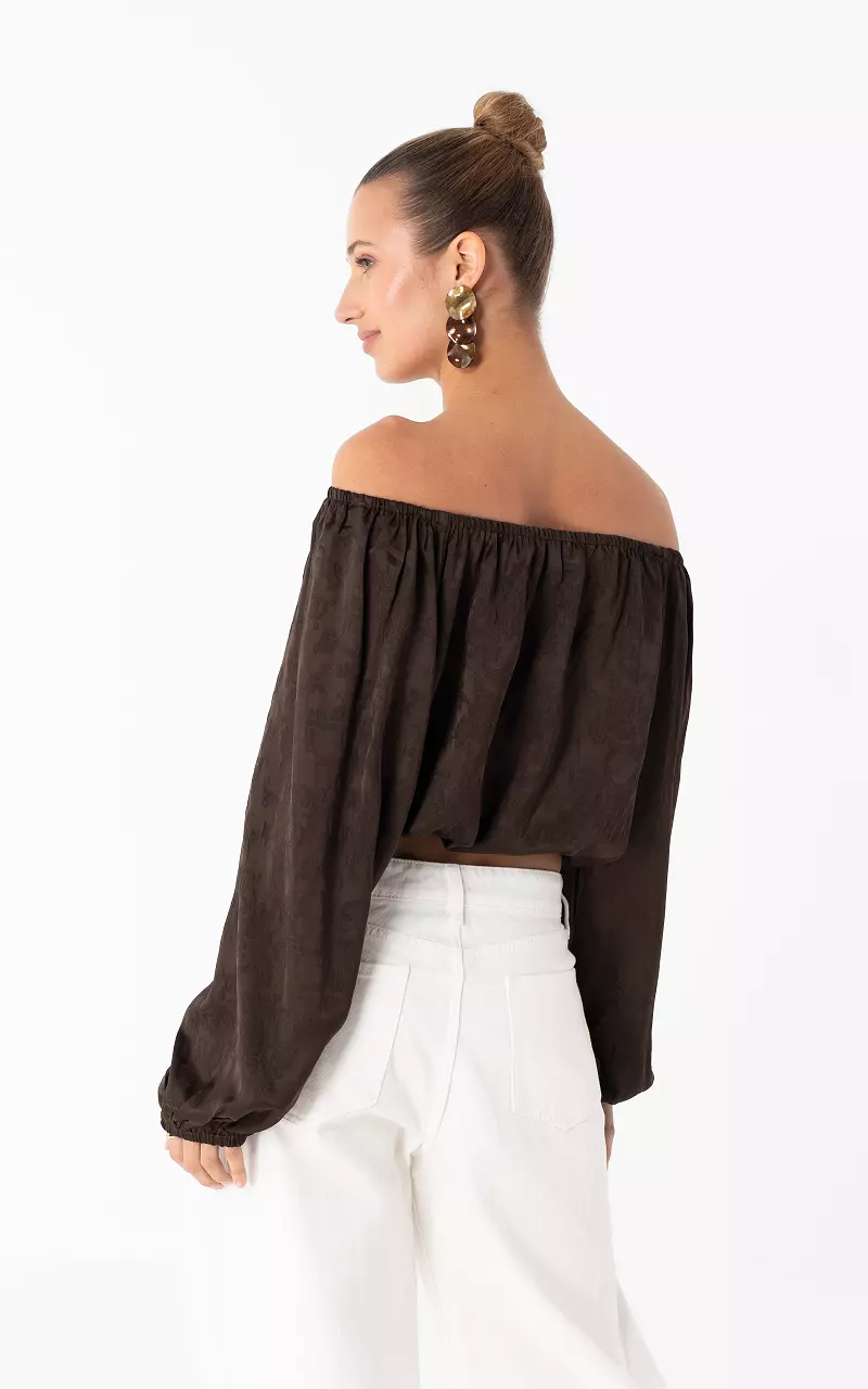 Off shoulder Top Dunkelbraun