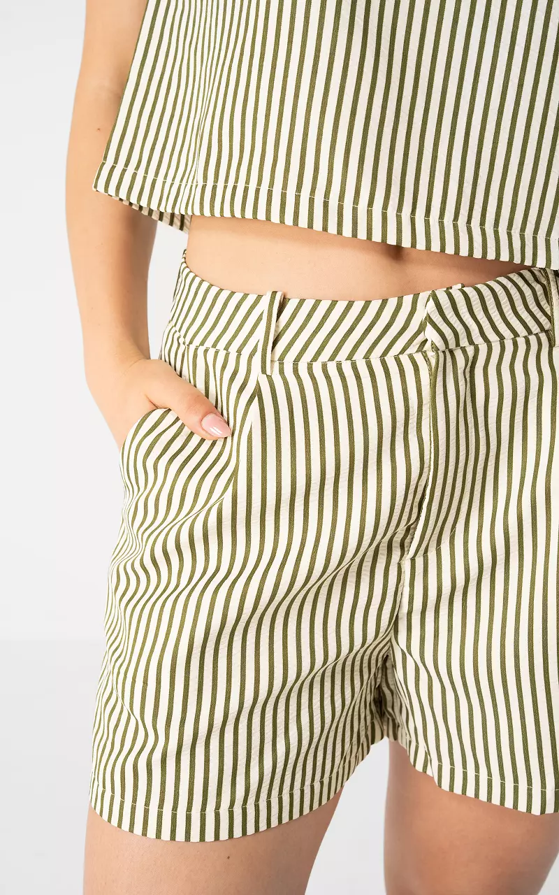 Gestreifte Shorts Weiß Grün