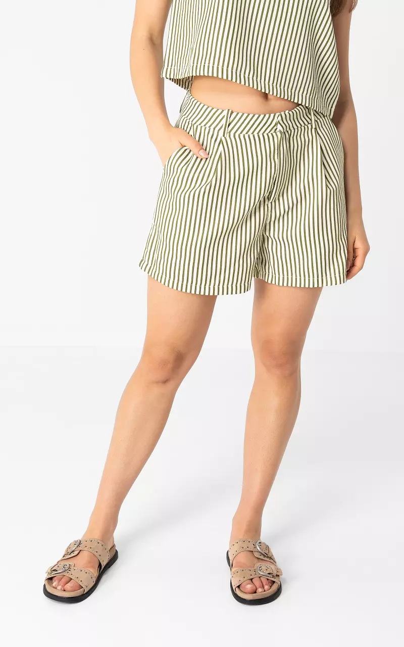 Gestreifte Shorts Weiß Grün
