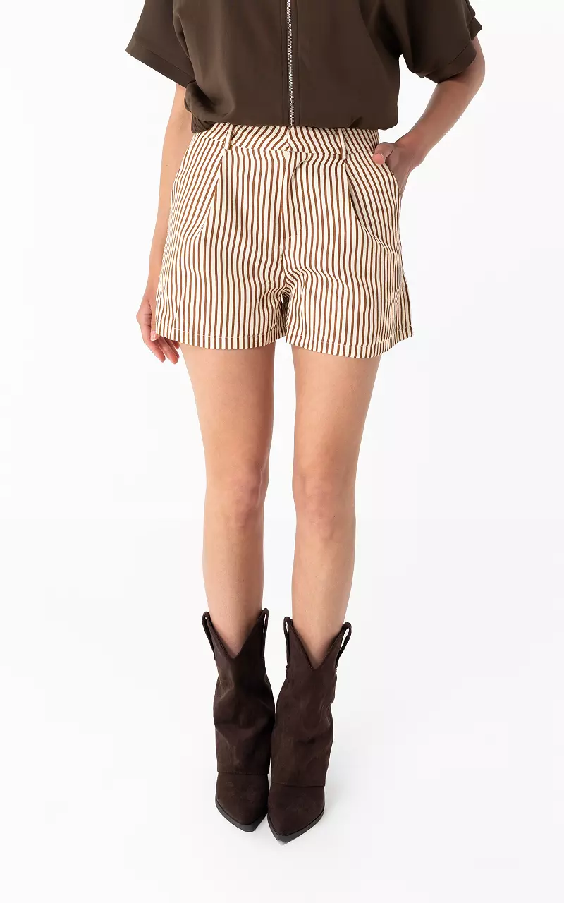 Striped shorts White Brown