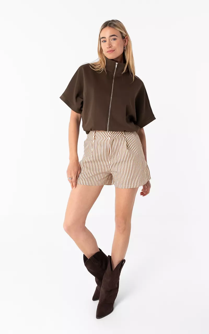 Striped shorts White Brown